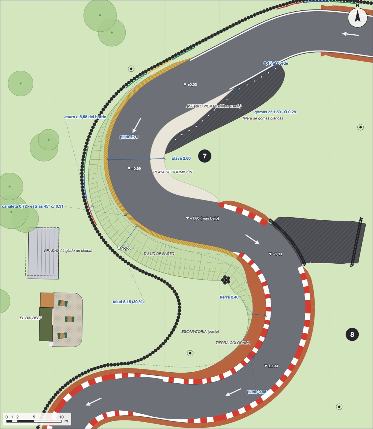 Plano a escala de la horquilla 7