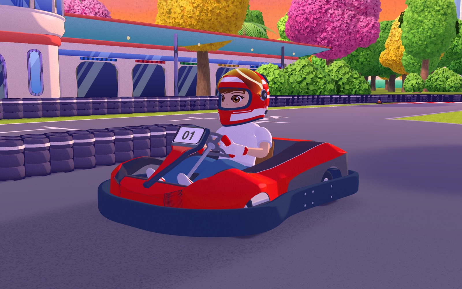 El kart terminado, en la grilla de largada